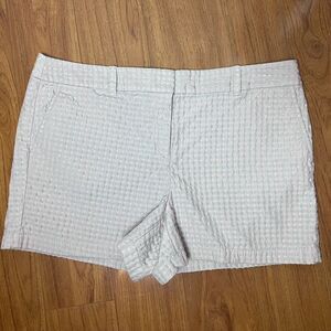 ANN TAYLOR LOFT Women's Shorts Cream w/ Pink Polka Dots SIZE 14